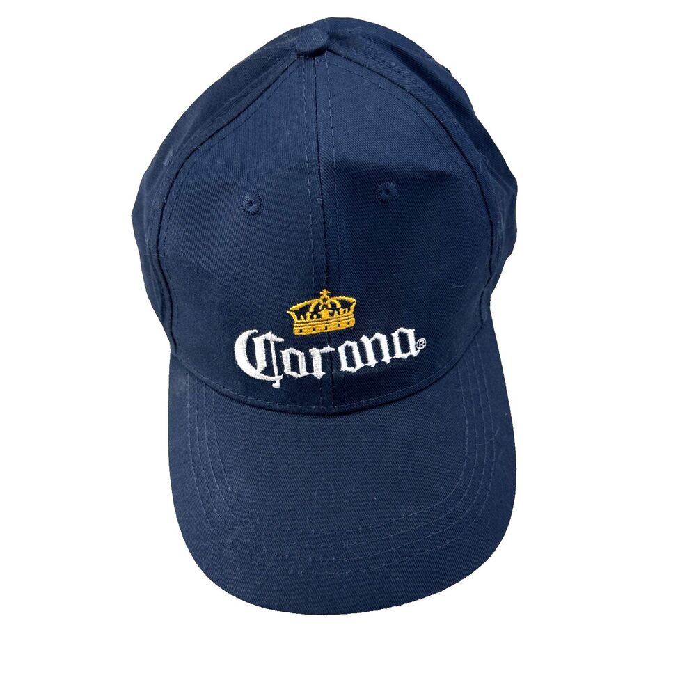 Corona Cervaza Hat Lightweight Cap Strap Back Crown Beer Logo Blue Adjustable